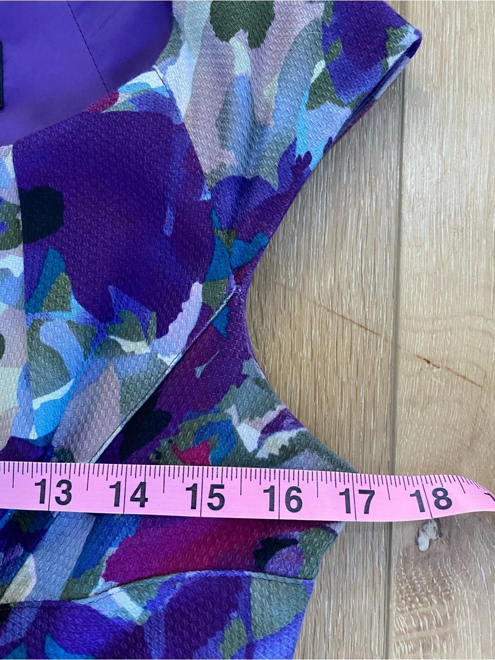 Adrianna Papell Dress Floral Sheath Purple Summer Wedding Guest Women’s 10 - Picture 6 of 9